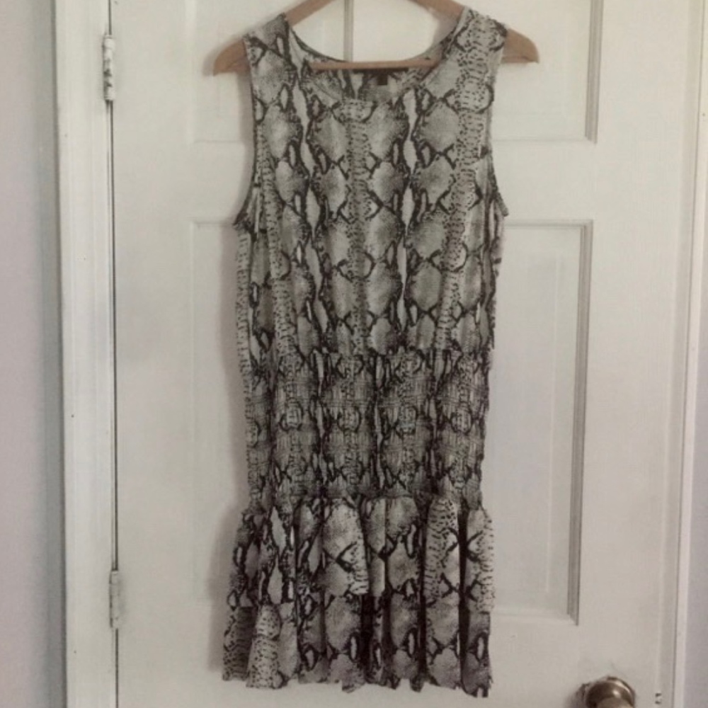 OVI Scrunch Fitted Snakeskin Dress